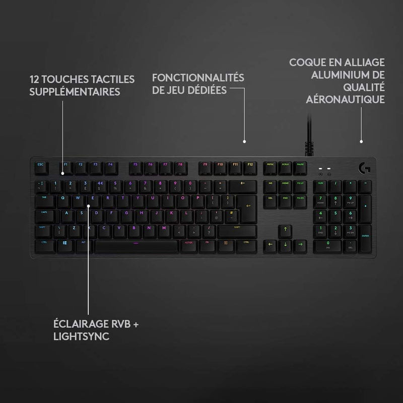 Logitech Gaming G512 - Keyboard - backlit - USB - AZERTY